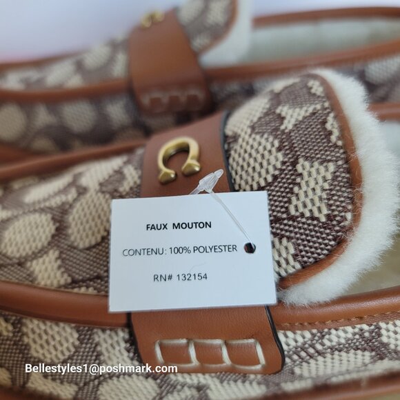 COACH Forest Slipper In Signature Textile Jacquard & Leather-Women’s Size 9B ⭐ - Picture 13 of 16